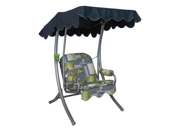 Hollywoodschaukel 1-Sitzer Bambus grau