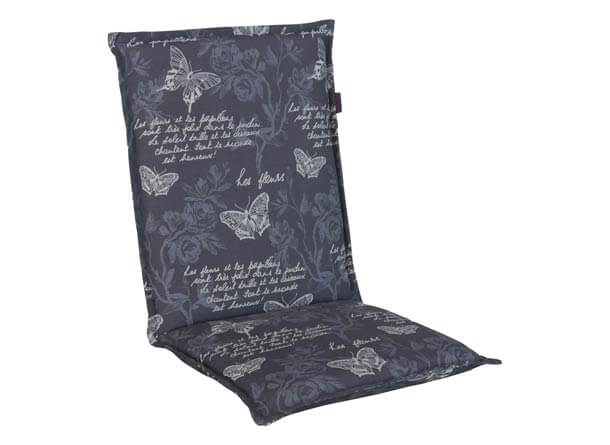 Stuhlauflage mit Stehsaum Schmetterling grau Stuhlauflage mit Stehsaum Schmetterling grau