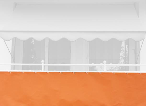 Balkonbespannung Exklusiv uni orange Höhe 90 cm