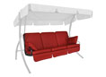 Hollywoodschaukel Auflage Comfort Premium Leder rot