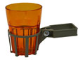 Getränkehalter für Hollywoodschaukel mit Vierkantrohr champagner Becher orange