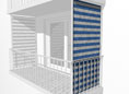 Sichtschutztuch Standard blau-weiß